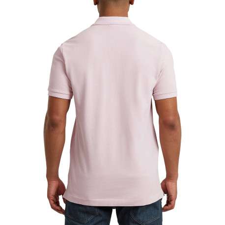 Polo en coton biologique rose uni avec une coupe droite et un col boutonné - Image 4