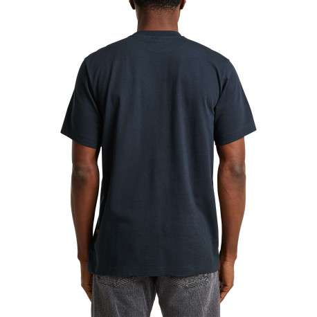 T-shirt en coton biologique bleu marine imprimé avec une coupe droite - Image 4