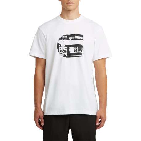 T-shirt en coton biologique blanc imprimé avec une coupe droite - Image 3