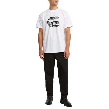 T-shirt en coton biologique blanc imprimé avec une coupe droite - Image 5