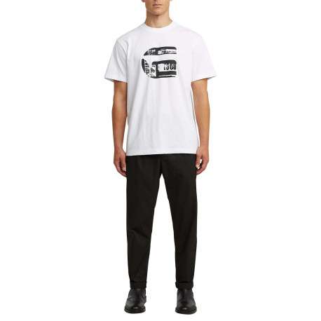 T-shirt en coton biologique blanc imprimé avec une coupe droite - Image 6