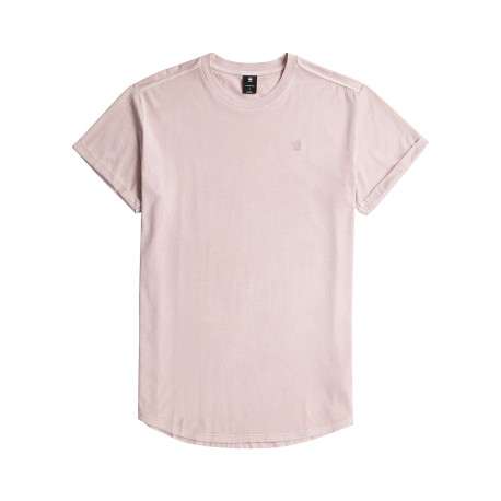 T-shirt en coton biologique rose uni avec un logo sur le coeur