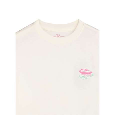 T-shirt en coton blanc imprimé dans le dos et pourvu d'un col rond - Image 3