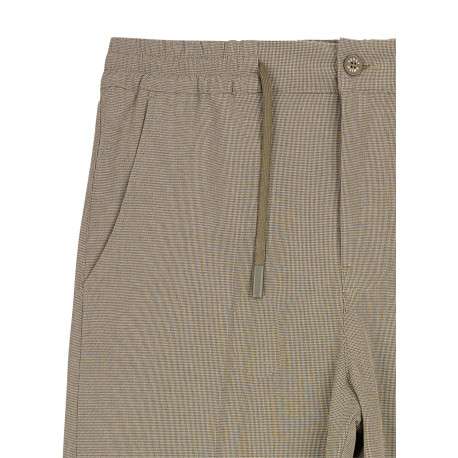 Pantalon vert à coupe droite pourvu d'une taille élastiquée plissée - Image 4