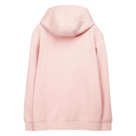 Sweat en coton mélangé rose à coupe droite pourvu d'un col à capuche - Image 2