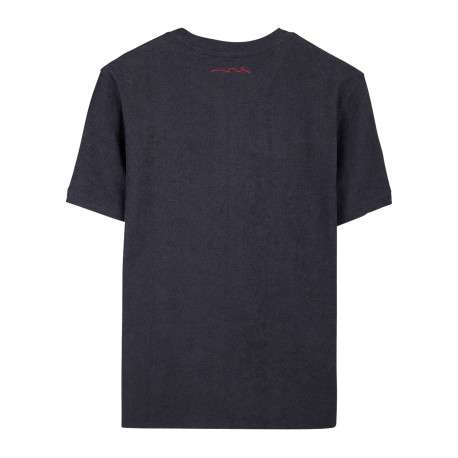 T-shirt bleu foncé à coupe droite pourvu d'un col rond et de manches courtes - Image 2