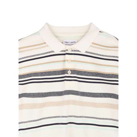 Polo en coton multicolore orné d'un motif à rayures horizontales - Image 3