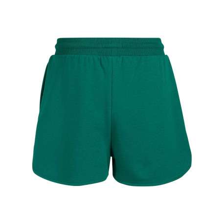 Short en coton mélangé vert uni avec une coupe droite et 2 poches - Image 2