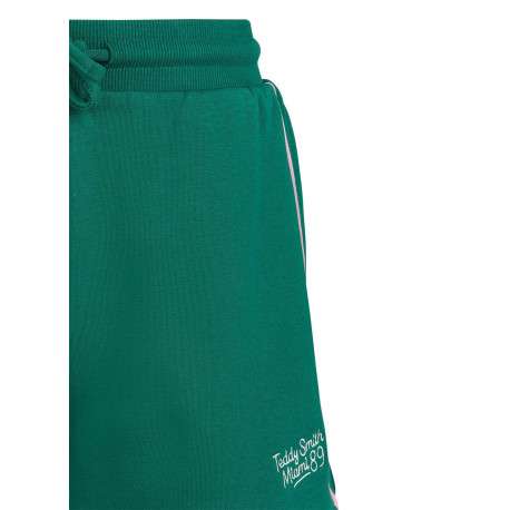 Short en coton mélangé vert uni avec une coupe droite et 2 poches - Image 3