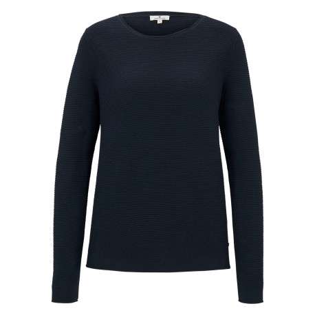Sweat en coton biologique marine uni avec une coupe ajustée
