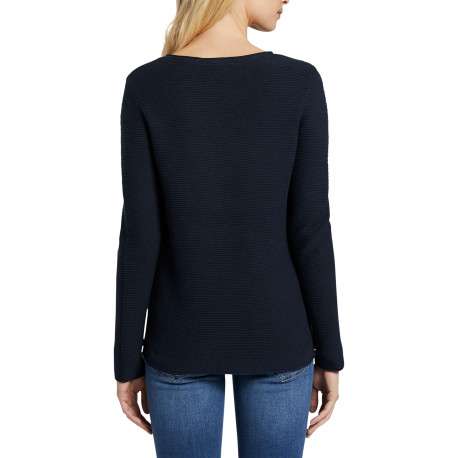 Sweat en coton biologique marine uni avec une coupe ajustée - Image 3