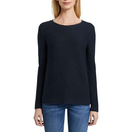 Sweat en coton biologique marine uni avec une coupe ajustée - Image 4