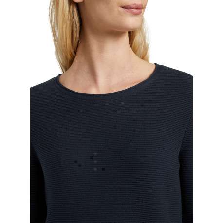Sweat en coton biologique marine uni avec une coupe ajustée - Image 5