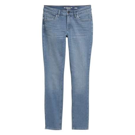 Jean en coton indigo uni avec une coupe slim et une taille intermédiaire