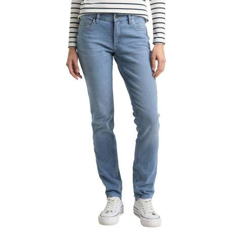 Jean en coton indigo uni avec une coupe slim et une taille intermédiaire - Image 2