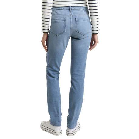 Jean en coton indigo uni avec une coupe slim et une taille intermédiaire - Image 3