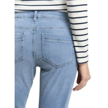 Jean en coton indigo uni avec une coupe slim et une taille intermédiaire - Image 5