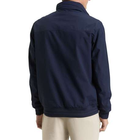 Blouson marine uni avec une coupe droite et des poches zippées à l’avant - Image 3