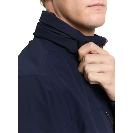 Blouson marine uni avec une coupe droite et des poches zippées à l’avant - Image 4