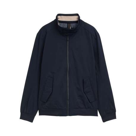 Blouson marine uni avec une coupe droite et deux poches raglan à l’avant