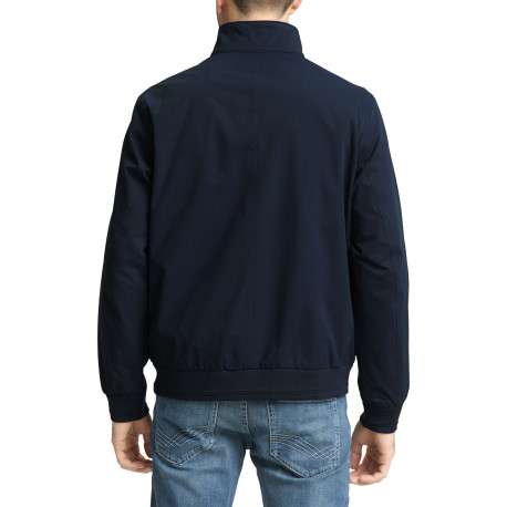 Blouson marine uni avec une coupe droite et deux poches raglan à l’avant - Image 3