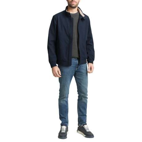 Blouson marine uni avec une coupe droite et deux poches raglan à l’avant - Image 4