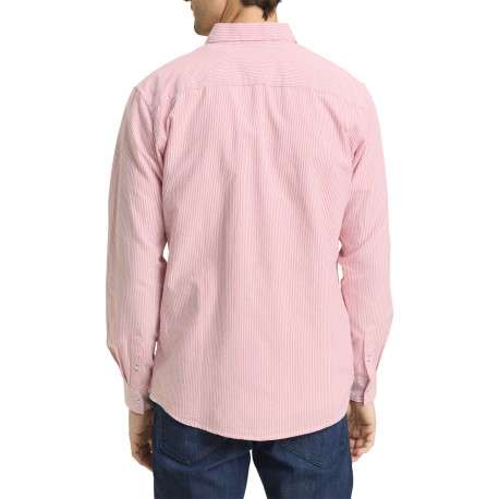 Chemise en coton rose à rayures avec une coupe droite et un col boutonné - Image 3