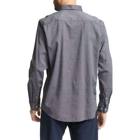 Chemise grise uni avec une coupe ajustée et un col boutonné - Image 4