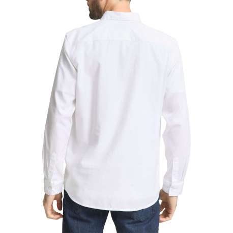 Chemise blanche uni avec un col boutonné et des manches longues - Image 4