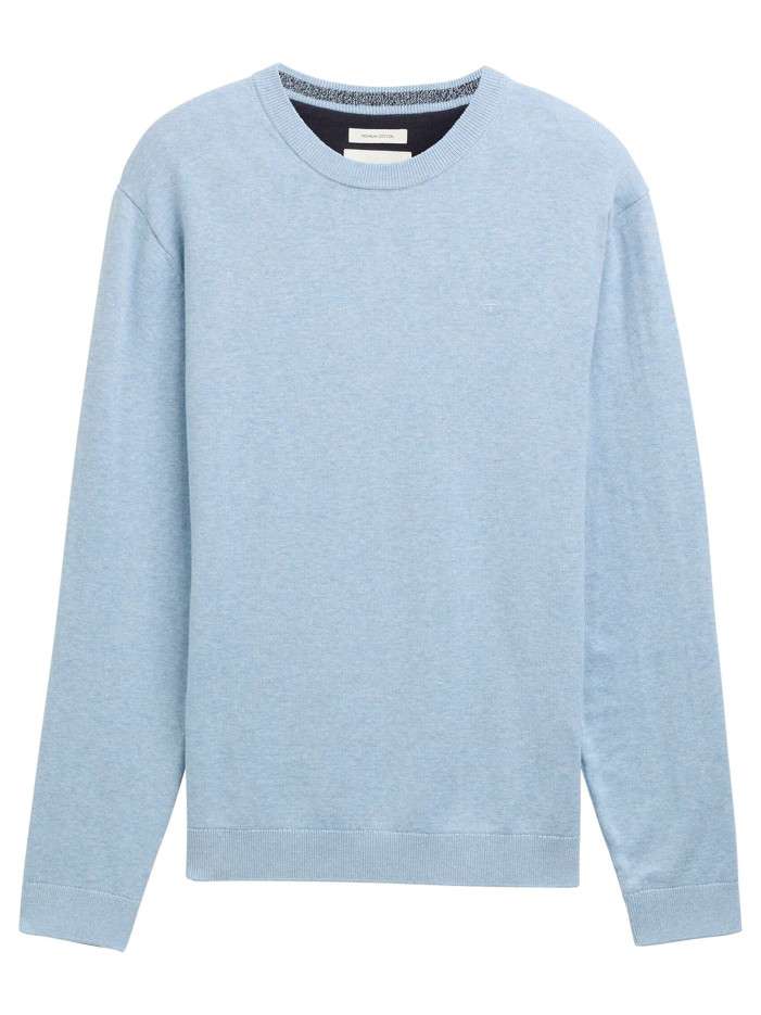 Pull en coton ciel uni avec...
