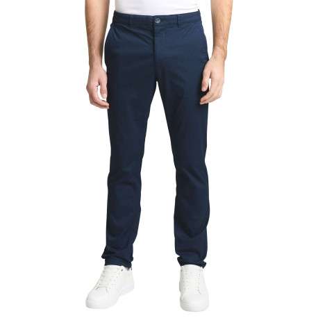Pantalon chino en coton marine avec une coupe slim et une taille intermédiaire - Image 2