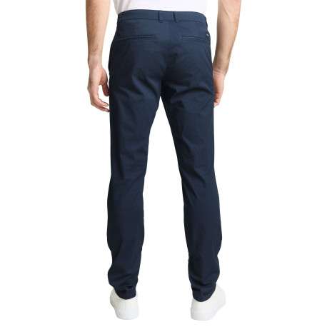 Pantalon chino en coton marine avec une coupe slim et une taille intermédiaire - Image 3