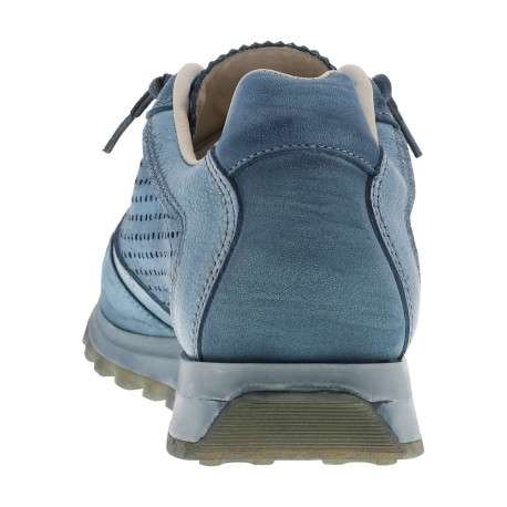 Baskets running en cuir indigo à talon plat avec des aérations sur le pourtour - Image 6
