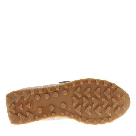 Baskets running en cuir argent à talon plat avec des écailles au pourtour - Image 5