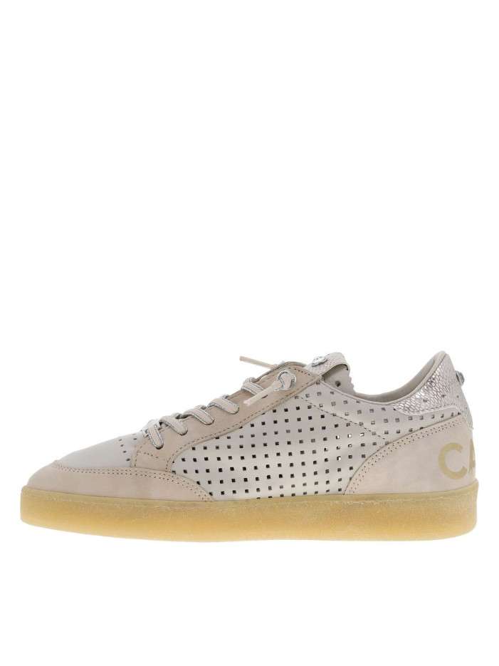 Tennis en cuir ivoire à...