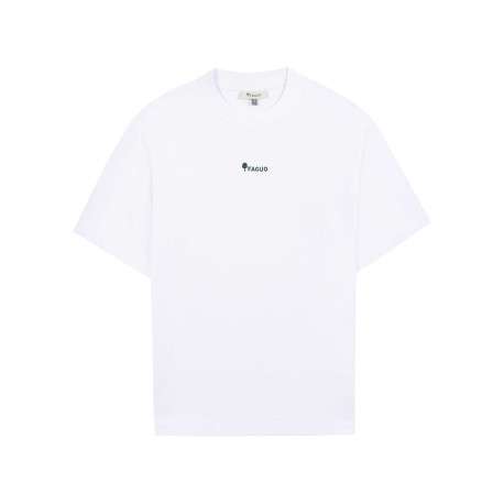 T-shirt en coton blanc uni avec une coupe oversize et un col rond
