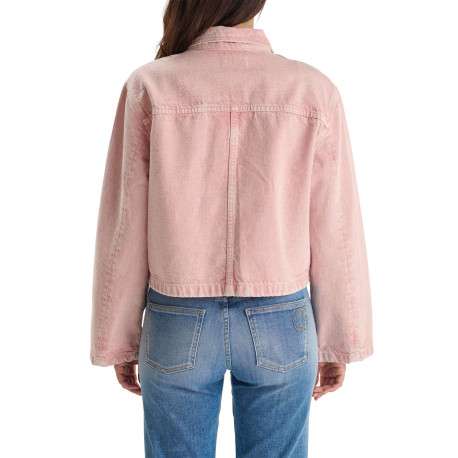 Veste en coton rose à coupe droite pourvue d'un col à revers - Image 2