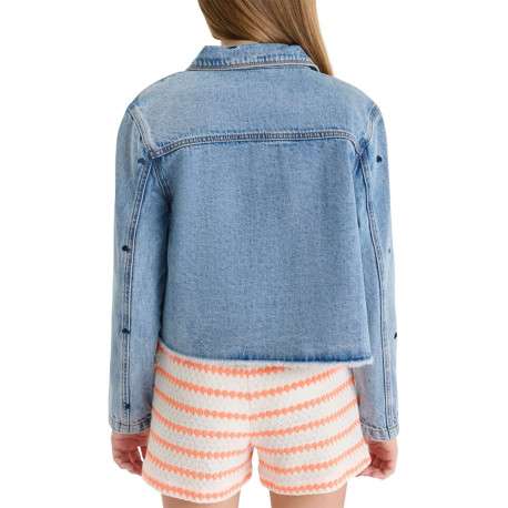 Blouson en coton bleu à coupe ajustée pourvu d'un col à revers - Image 2