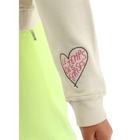 Sweat en coton mélangé beige 0 coupe droite orné de divers motifs - Image 3