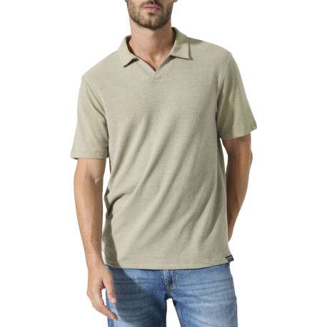 Polo beige uni avec une coupe droite et des manches courtes - Image 2