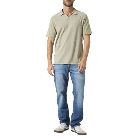 Polo beige uni avec une coupe droite et des manches courtes - Image 3