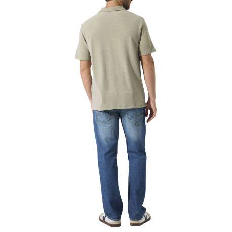 Polo beige uni avec une coupe droite et des manches courtes - Image 4