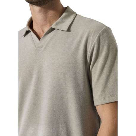Polo beige uni avec une coupe droite et des manches courtes - Image 5