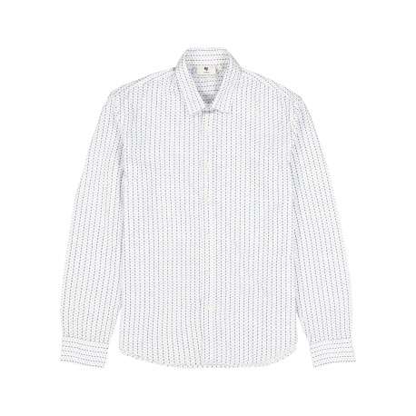 Chemise en coton blanche à motifs imprimés avec une coupe droite