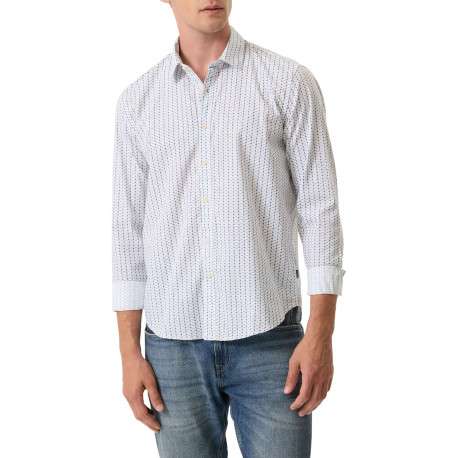 Chemise en coton blanche à motifs imprimés avec une coupe droite - Image 3