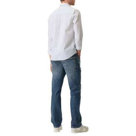 Chemise en coton blanche à motifs imprimés avec une coupe droite - Image 4