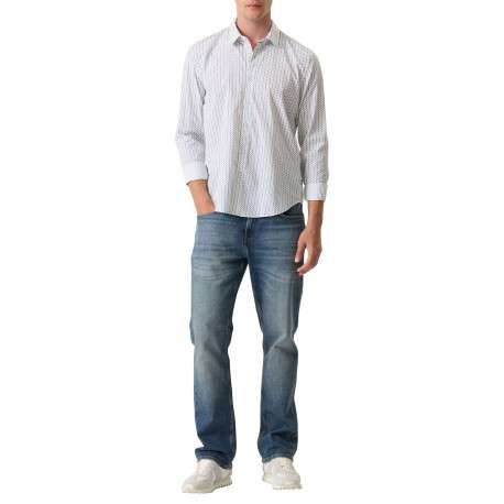 Chemise en coton blanche à motifs imprimés avec une coupe droite - Image 5