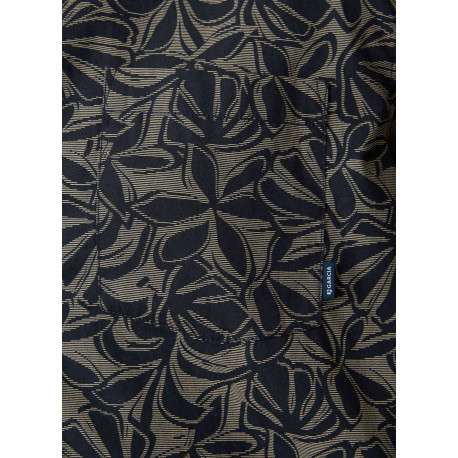 Chemise en coton bleu marine à imprimé floral avec une coupe droite - Image 2