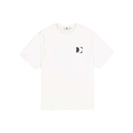 T-shirt en coton blanc uni avec logo imprimé et une coupe droite
