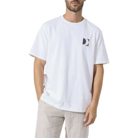 T-shirt en coton blanc uni avec logo imprimé et une coupe droite - Image 3